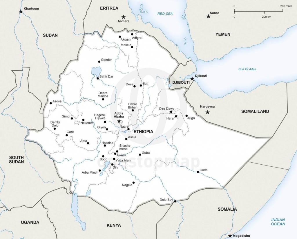 Map Of Ethiopia Political - Printable Map Of Ethiopia