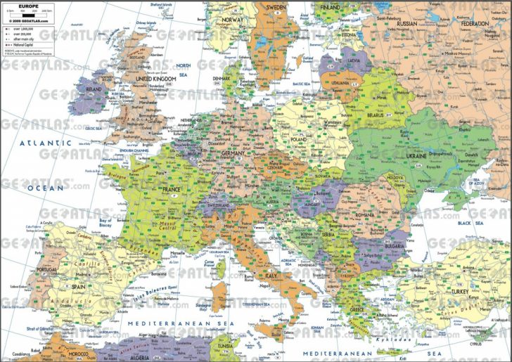 Printable Map Of Europe With Cities