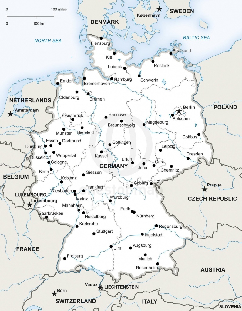 Map Of Germany Political In 2019 | Germany | Map Vector, Map, Germany - Free Printable Map Of Germany
