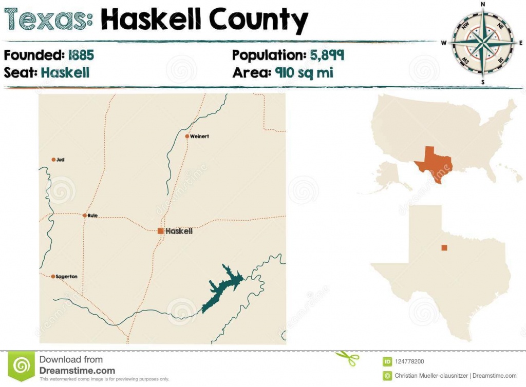 Map Of Haskell County In Texas Stock Vector - Illustration Of Nation - Rule Texas Map
