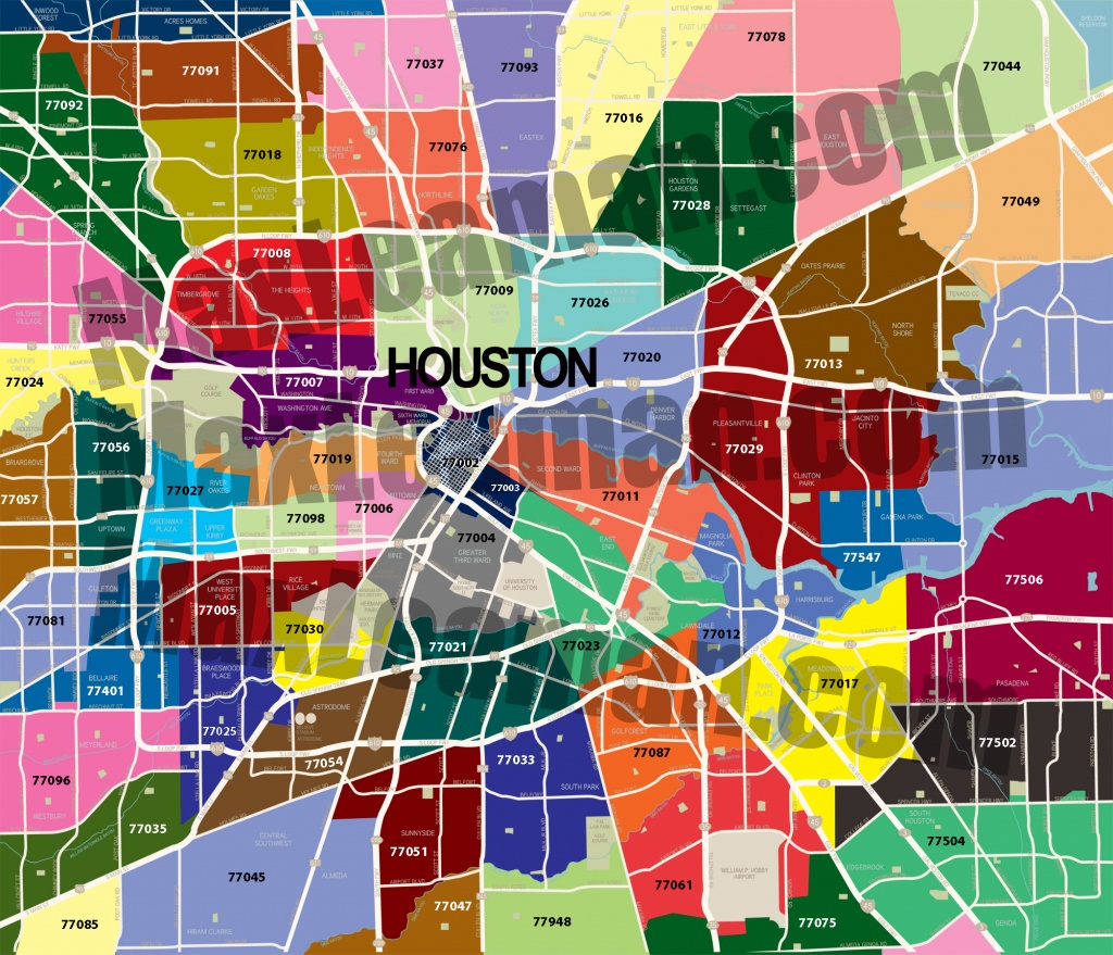 Map Of Houston Tx Surrounding Areas Today Zip Codes Countries Free - Printable Map Of Houston