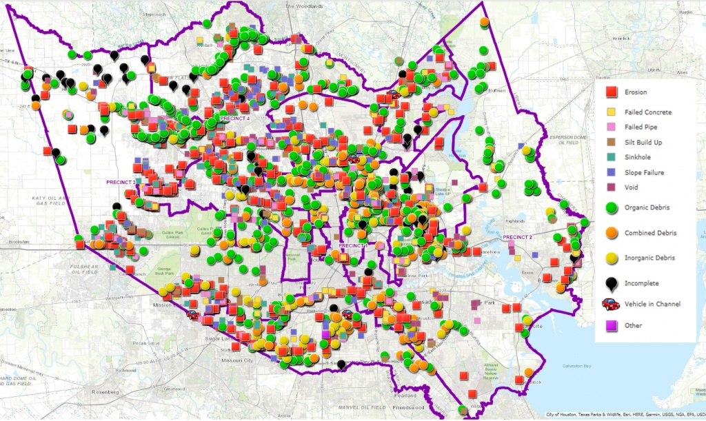 Map Of Houston&amp;#039;s Flood Control Infrastructure Shows Areas In Need Of - Houston Texas Flood Map