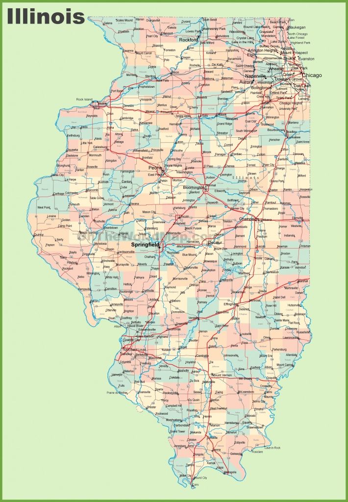 Map Of Illinois With Cities And Towns - Illinois County Map With Cities Printable