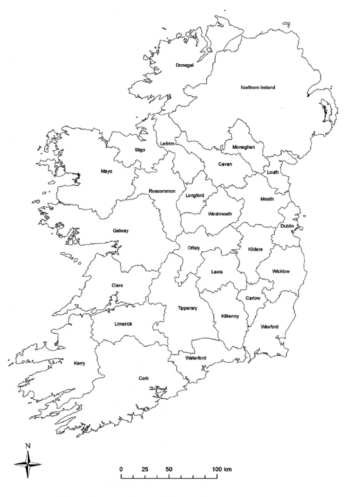 Printable Black And White Map Of Ireland
