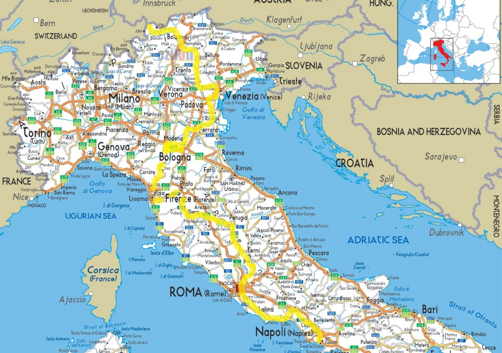 Map Of Italy With Cities Towns Detailed Major Regions Tourist Northern - Printable Map Of Italy With Cities And Towns
