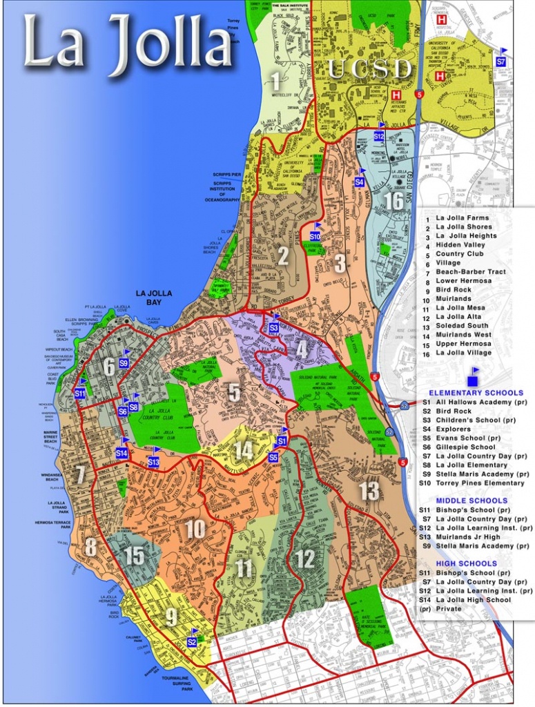 Map Of La Jolla, Ca - Areas &amp;amp; Communities Of La Jolla, California - La Jolla California Map