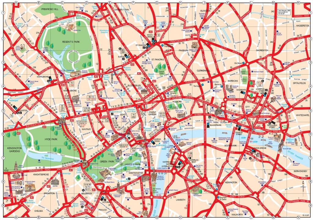 Map Of London Tourist Attractions, Sightseeing &amp;amp; Tourist Tour - Printable Map Of London England
