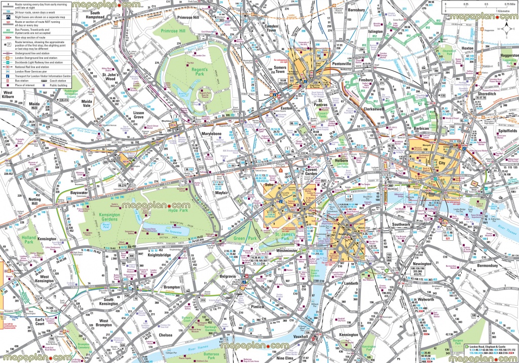 Map Of London With Tourist Attractions Download Printable Street Map - Printable Street Map Of Central London