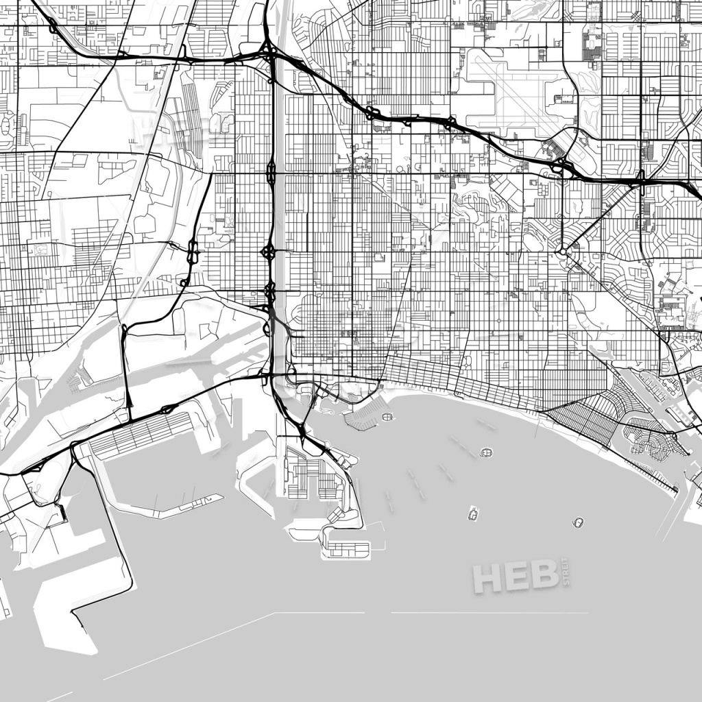 Map Of Long Beach, California | Hebstreits Sketches - Map Of Long Beach California And Surrounding Areas