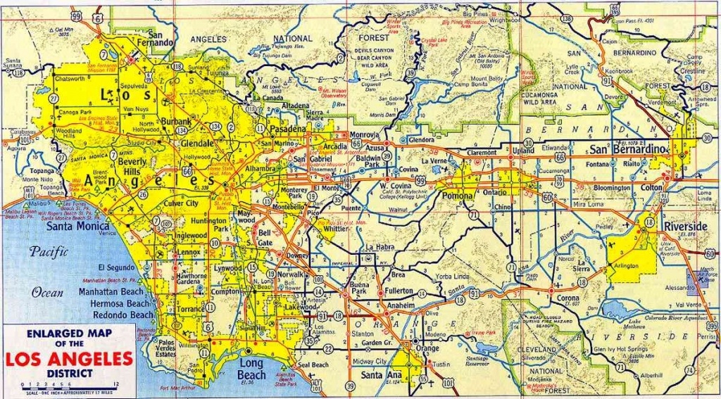 Map Of Los Angeles – Free Printable Maps Within Los Angeles County - Printable Map Of Los Angeles