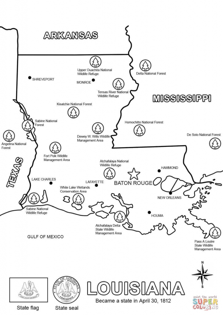 Map Of Louisiana Coloring Page | Free Printable Coloring Pages - Louisiana State Map Printable