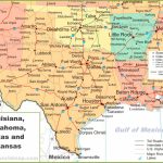 Map Of Louisiana, Oklahoma, Texas And Arkansas   Texas Louisiana Map