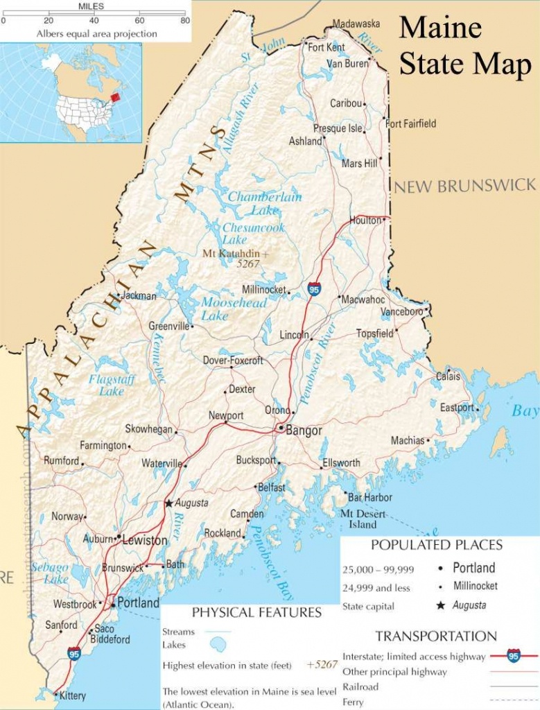 Map Of Maine | Maine State Map - A Large Detailed Map Of Maine State - Printable Road Map Of Maine