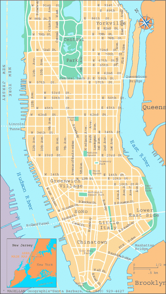 Map Of Manhattan With Streets Download Printable Map Manhattan Nyc - Printable Map Manhattan Pdf