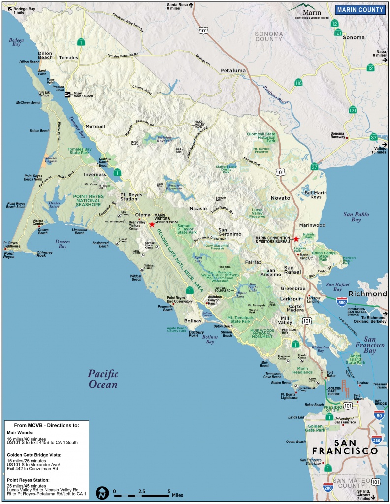 Map Of Marin &amp;amp; Directions - Maps &amp;amp; Transportation | Marin Convention - Marin County California Map