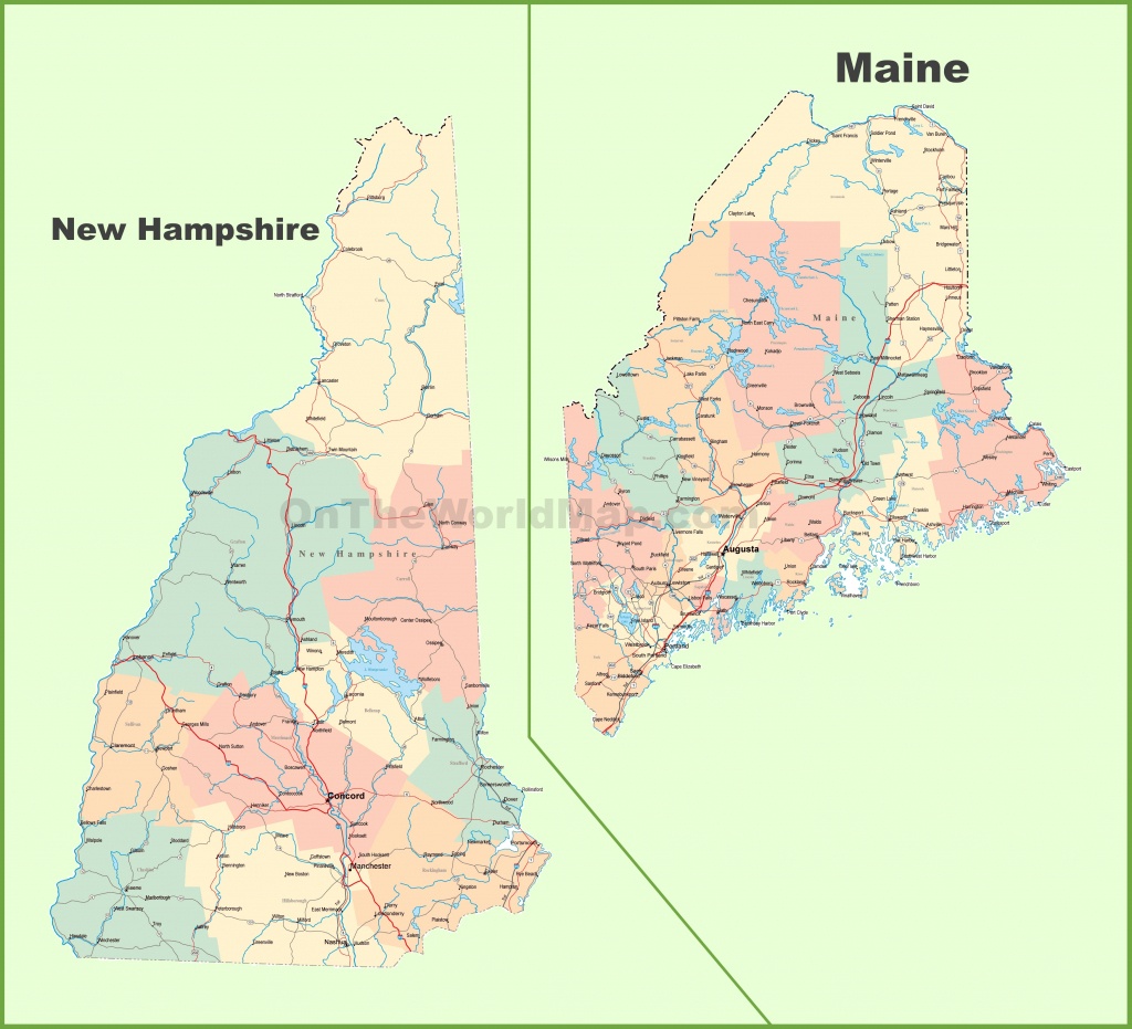 Map Of New Hampshire And Maine - Printable Map Of New Hampshire