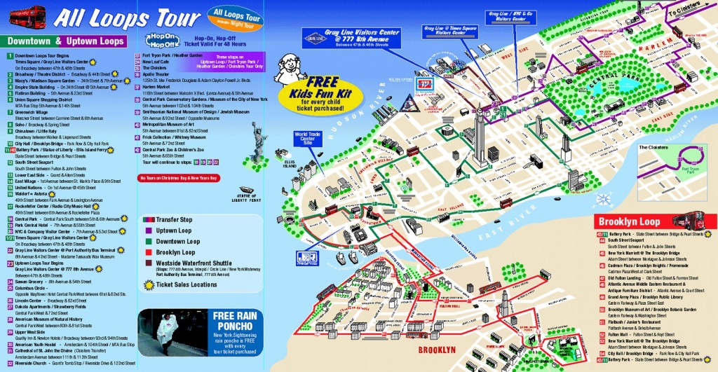 Map Of New York City Attractions Printable |  Tourist Map Of New - Printable Tourist Map Of Manhattan