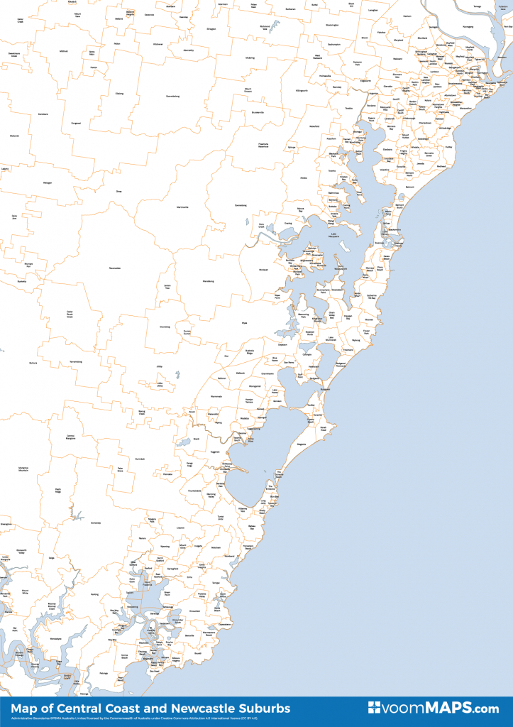 Map Of Newcastle And Central Coast Suburbs – Voommaps - Printable Map Of Newcastle Nsw