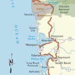Map Of Pacific Coast Through Southern Washington Coast. | Bucket   Washington Oregon California Coast Map