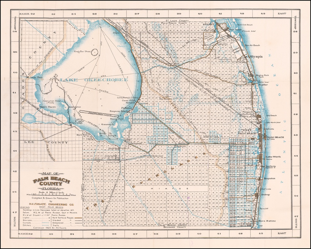 Map Of Palm Beach County Florida - Barry Lawrence Ruderman Antique - Map Of Palm Beach County Florida