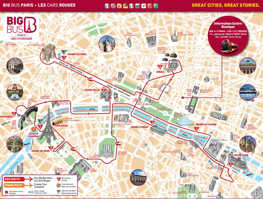 Map Of Paris Tourist Attractions, Sightseeing &amp;amp; Tourist Tour - Printable Map Of Paris Attractions