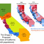 Map Of Proposal To Divide California Into Six States [1000X794   Divide California Map