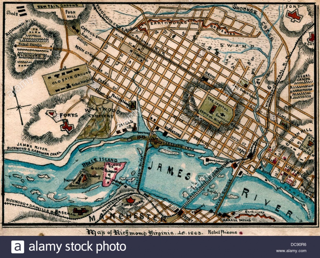 Map Of Richmond Stock Photos &amp;amp; Map Of Richmond Stock Images - Alamy - Printable Map Of Richmond Va