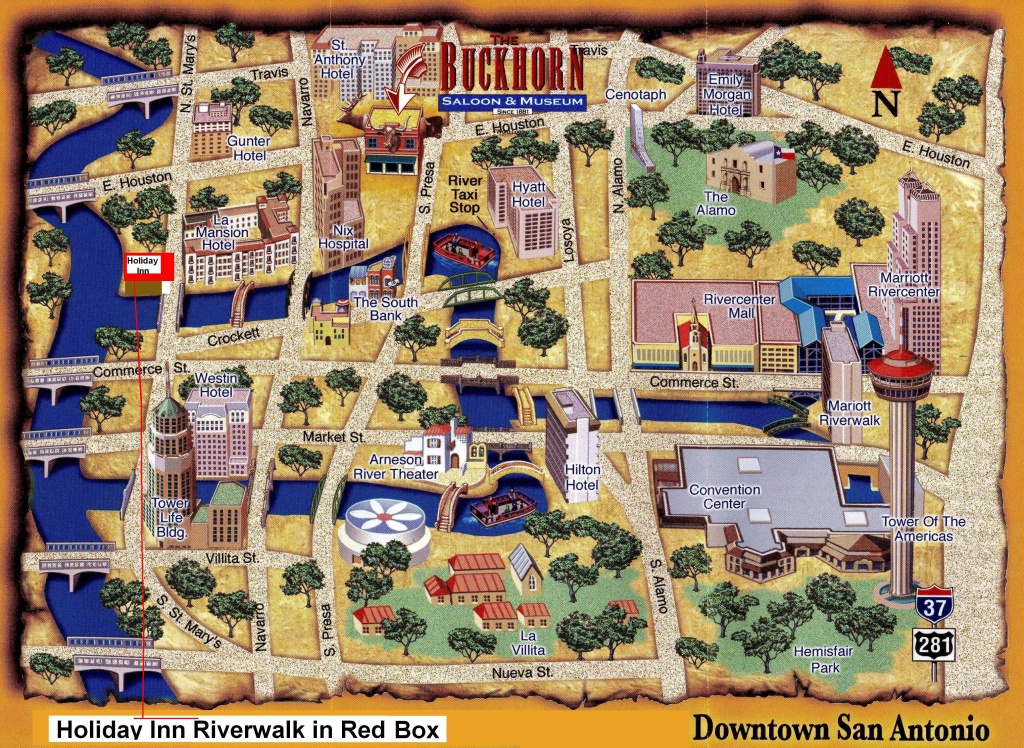 Map Of San Antonio Attractions | Map Of The Riverwalk Area Shows - Map Of Hotels Near Riverwalk In San Antonio Texas