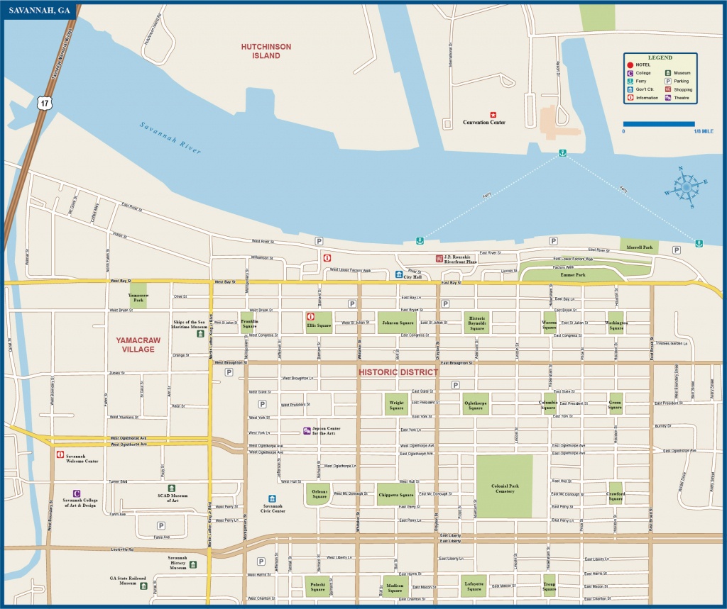 Map Of Savannah Airport Historic District Squares Area River Site Free - Printable Map Of Savannah Ga Historic District