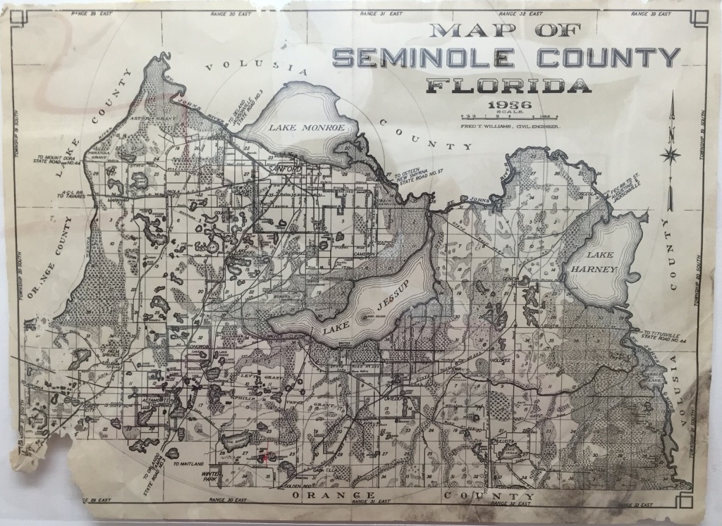 Map Of Seminole County, Florida, 1936 · Riches - Map Of Seminole County Florida