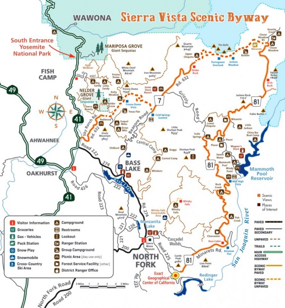 Map Of Sierra Vista Scenic Byway | - Scenic Byways California Map