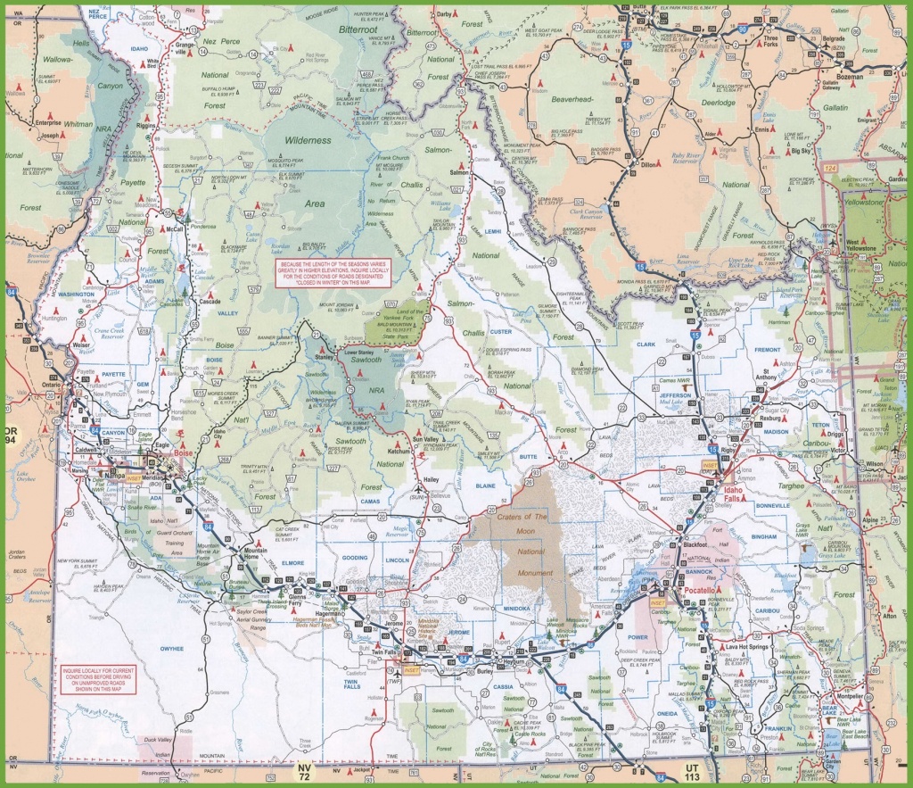 Map Of Southern Idaho - Printable Map Of Idaho