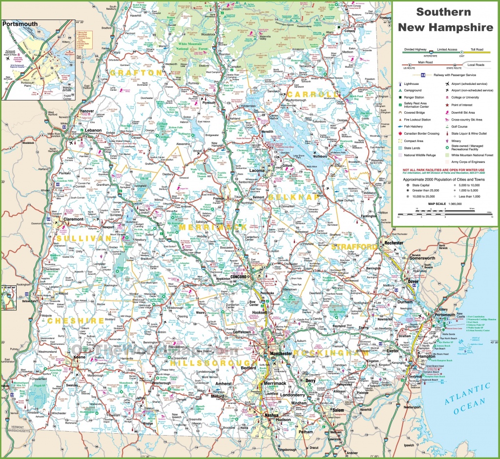 Map Of Southern New Hampshire - Printable Map Of New Hampshire