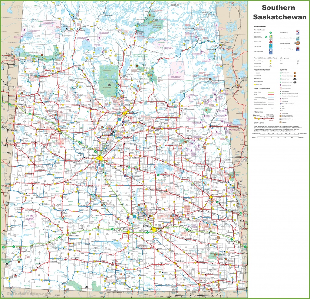 Map Of Southern Saskatchewan - Printable Alberta Road Map