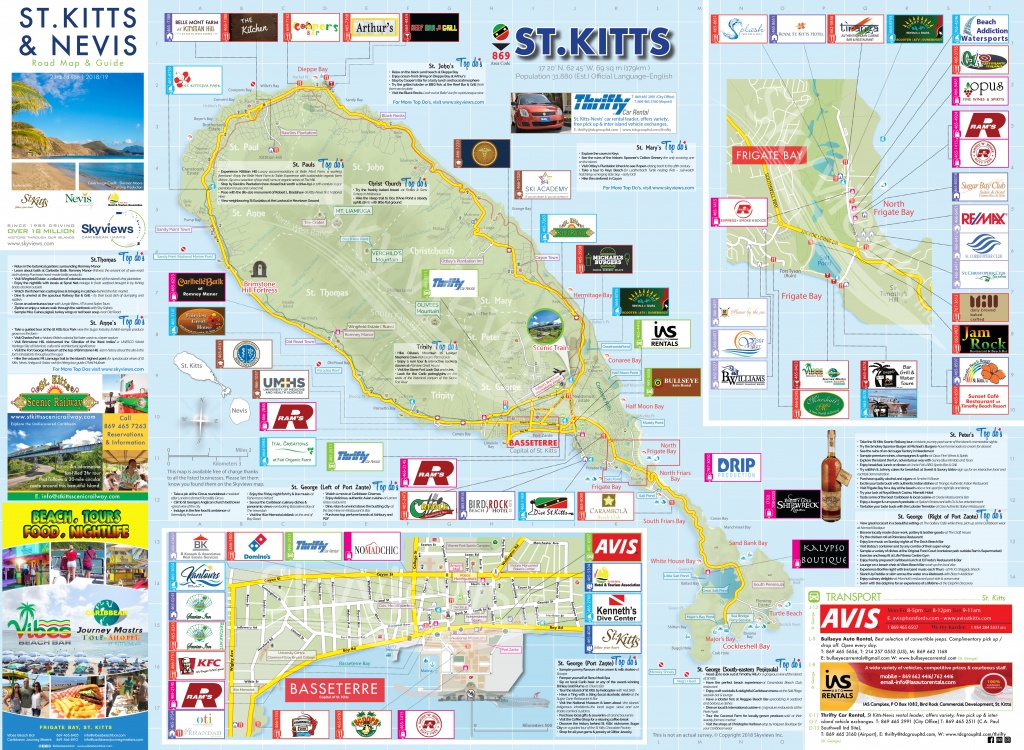 Map Of St. Kitts &amp;amp; Nevis - Caribbean Islands Maps And Guides - Printable Map Of St Simons Island Ga