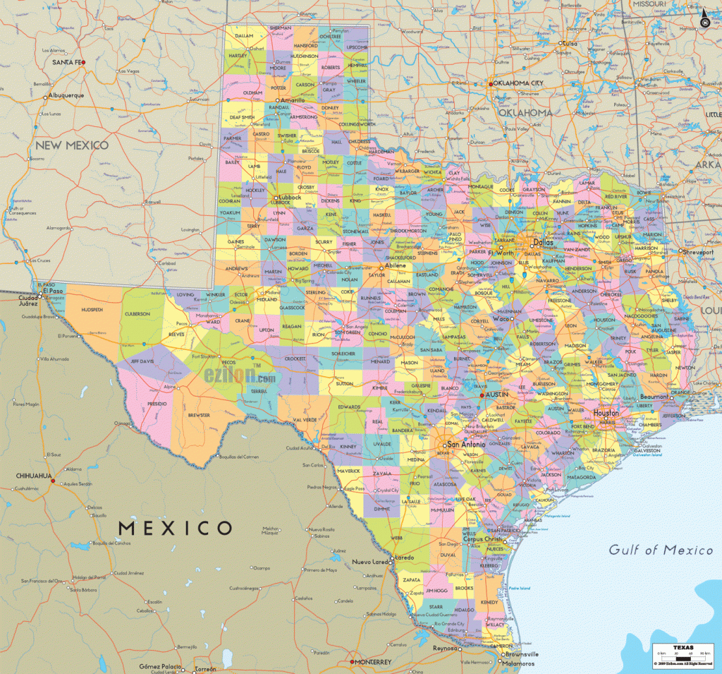 Map Of State Of Texas, With Outline Of The State Cities, Towns And - Map Of Texas Cities And Towns