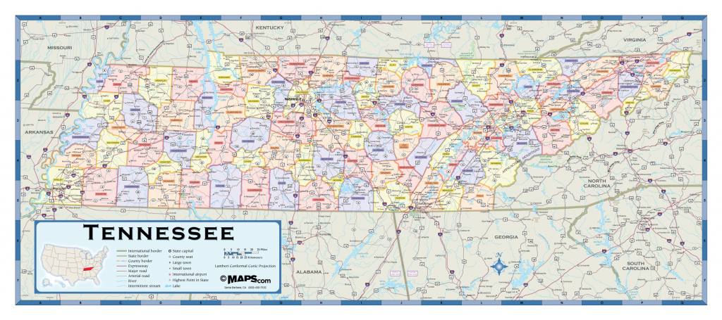 Map Of Tennesee Counties | Sitedesignco - Printable Map Of Tennessee Counties And Cities