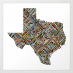 Map Of Texas Art Printtofu | Society6   Map Of Texas Art