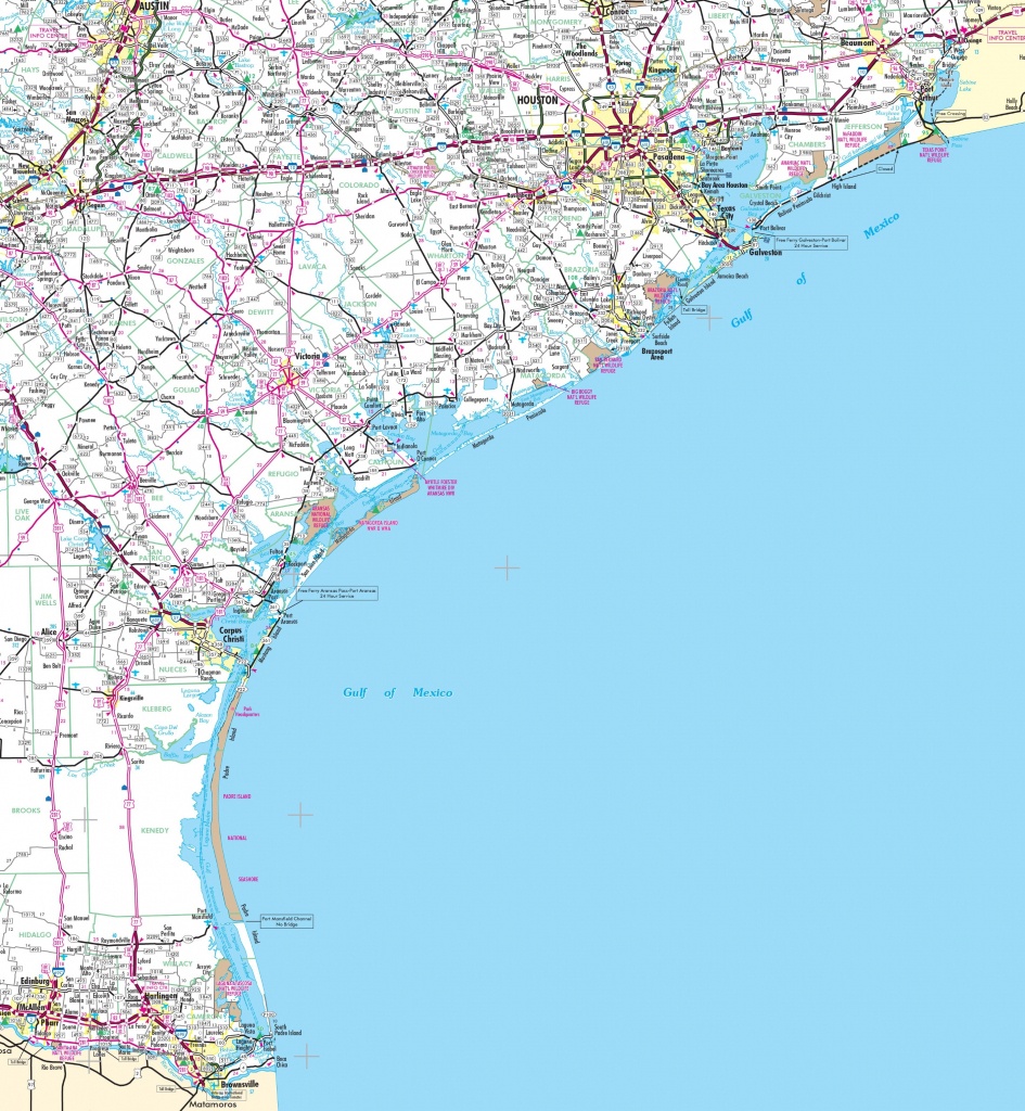Map Of Texas Coast - Texas Gulf Coast Beaches Map