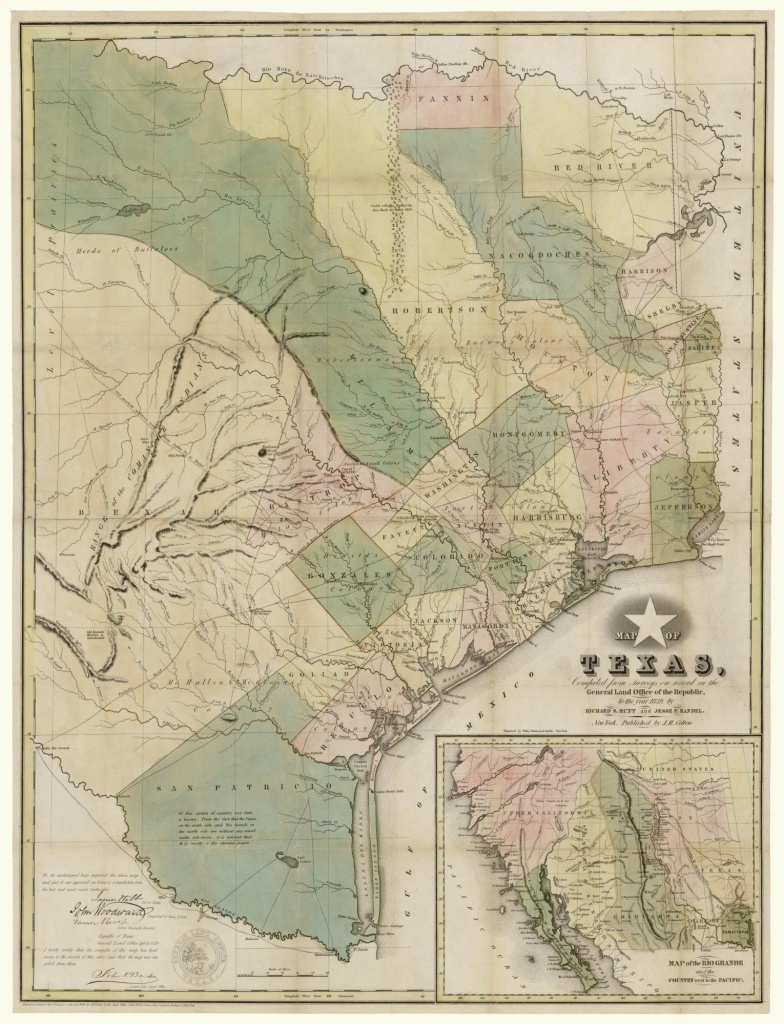Map Of Texas, Compiled From Surveys On Record In The General Land - Texas Land Office Maps