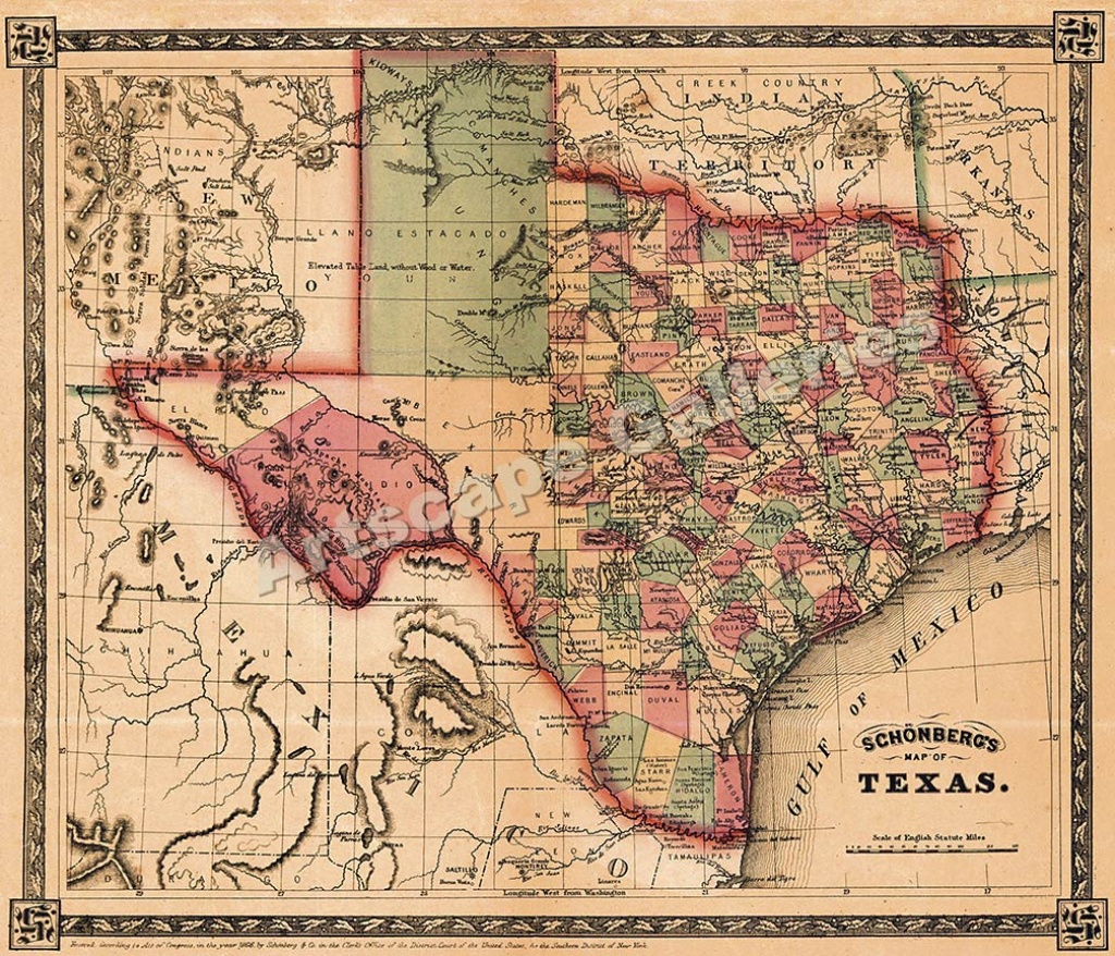 Map Of Texas For Sale | Business Ideas 2013 - Vintage Texas Maps For Sale