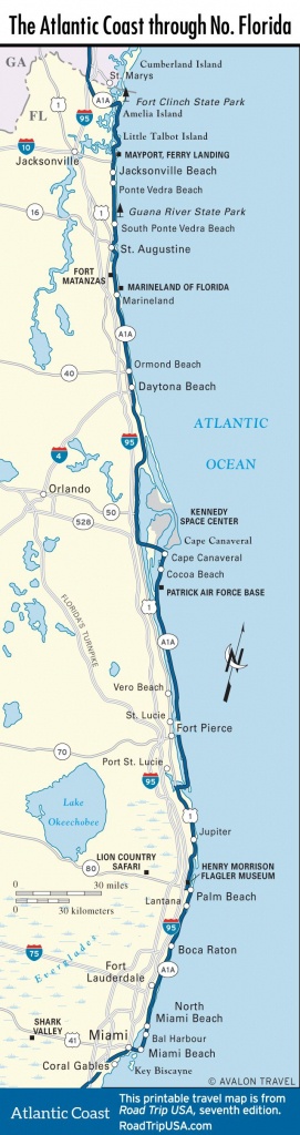 Map Of The Atlantic Coast Through Northern Florida. | Florida A1A - Treasure Coast Florida Map