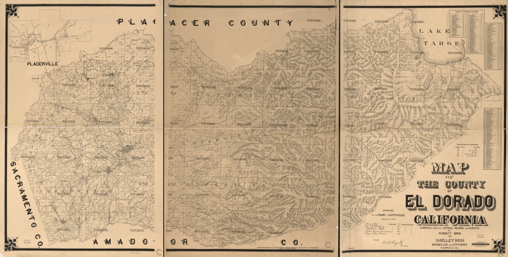 Map Of The County Of El Dorado, California : Compiled From The - El Dorado County California Parcel Maps