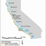 Map Of The Distribution Of Cliffs Along The California Coast, And   Ono California Map