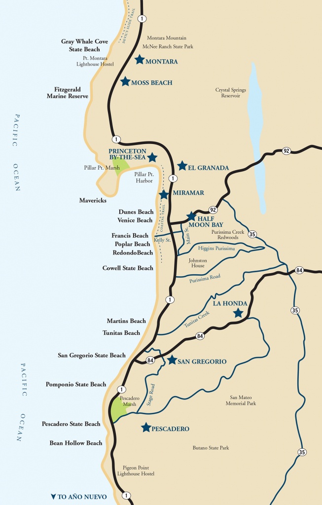 Map Of The Half Moon Bay Coastside | Visit Half Moon Bay - Redwoods Northern California Map