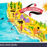 Map Of Tourist Attractions In California Stock Photo: 74965008   Alamy   California Sightseeing Map