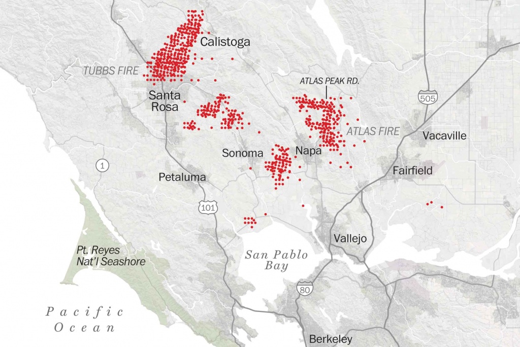 Map Of Tubbs Fire Santa Rosa - Washington Post - Fires In California 2017 Map
