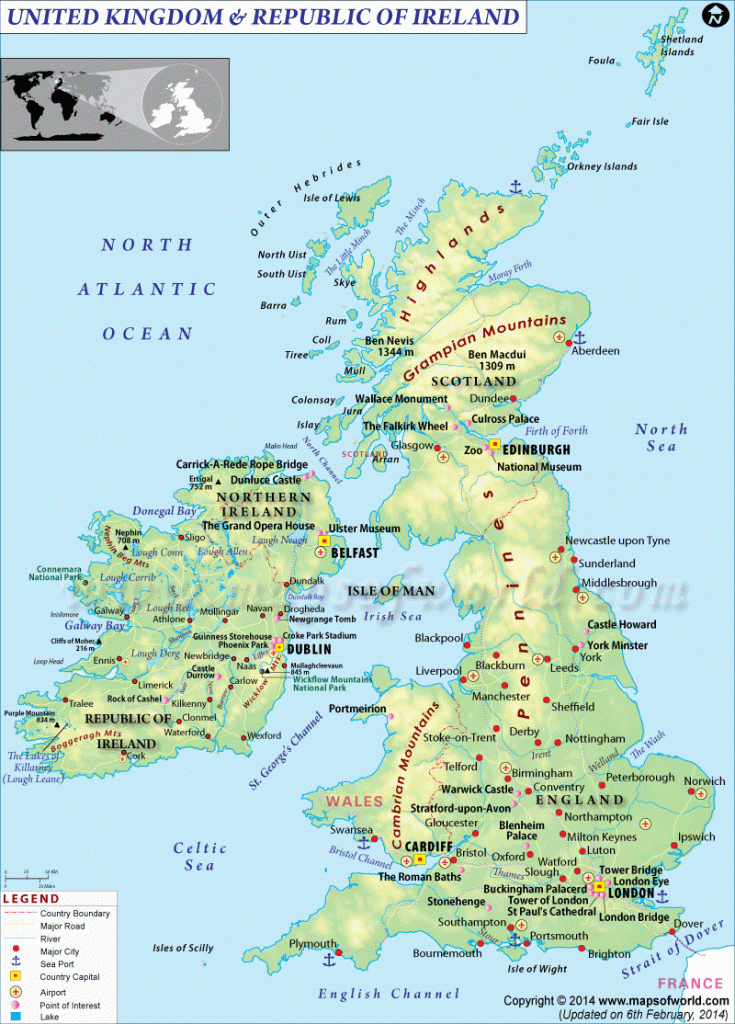 Map Of Uk And Ireland - Printable Map Of England And Scotland