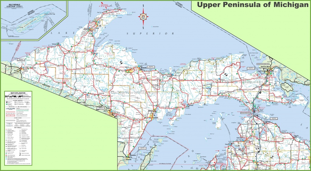 Map Of Upper Peninsula Of Michigan - Printable Map Of Upper Peninsula Michigan