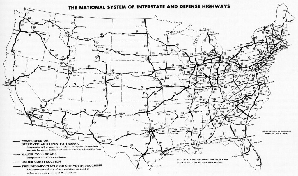 Map Of Us With Interstates Sitedesignco Printable Us Map With